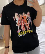 Men Tshirt Tops Tees Rock Power Tour Hip-Hop Spice Girls Retro Vintage Cotton Summer