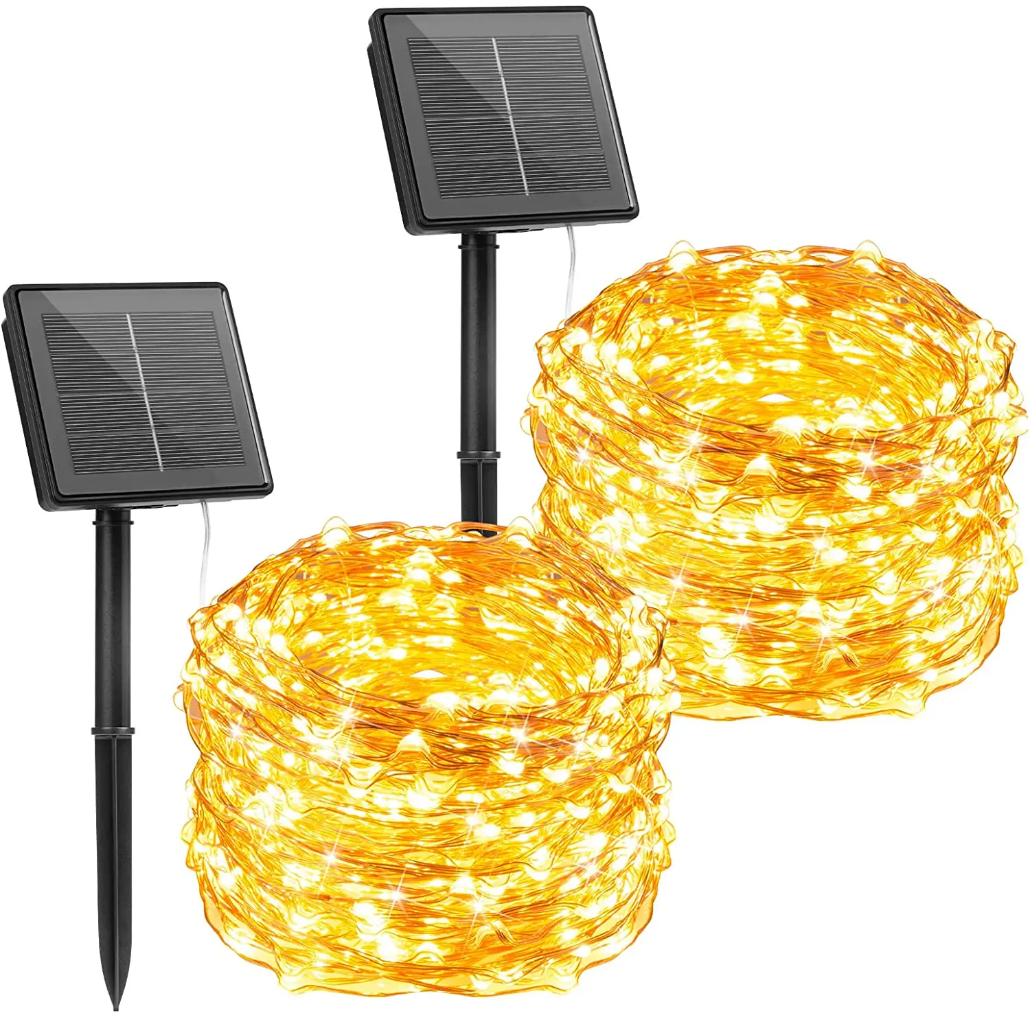 

2 PCS 72ft 200LEDs Solar Bright String LED Light Lamp Outdoor Waterproof with 8 Modes for Patio Yard Trees Wedding Party Decor