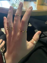 Conjunto de anillos de perlas de Color dorado y plateado bohemio para mujer, sortija abierta con giro geométrico, anillo abierto, joyería con abalorio