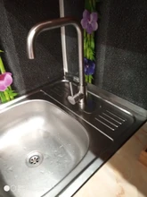 Leeme-grifo de acero inoxidable con un solo Mango para la cocina, rociador de un solo orificio, cepillado, L74998A-4 3