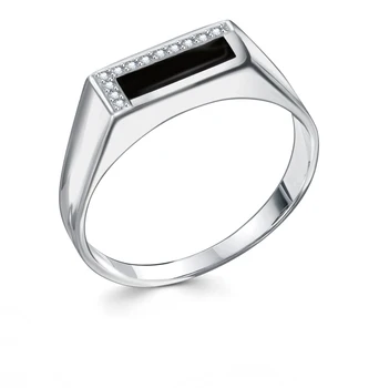 

Silver ring with onyx and cubic zirconia sunlight sample 925