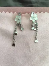 LISM-pendientes de plata de ley 925 con diseño de flores de cerezo, Pendientes colgantes para mujeres