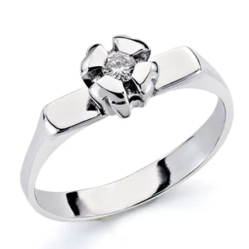 

Solitaire white gold 18k 1 sparkling diamond 0,1ct [7315]
