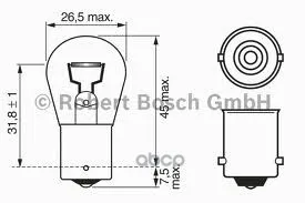 Комплект Ламп Накаливания Блистер 2шт P21w 12v 21w Ba15s Pure Light(Стандартные Характеристики) Bosch арт. 1987301017