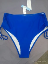 Swimwear Bikini Bathing-Bottom CUPSHE High-Waist Women Briefs Panties Shirring Black