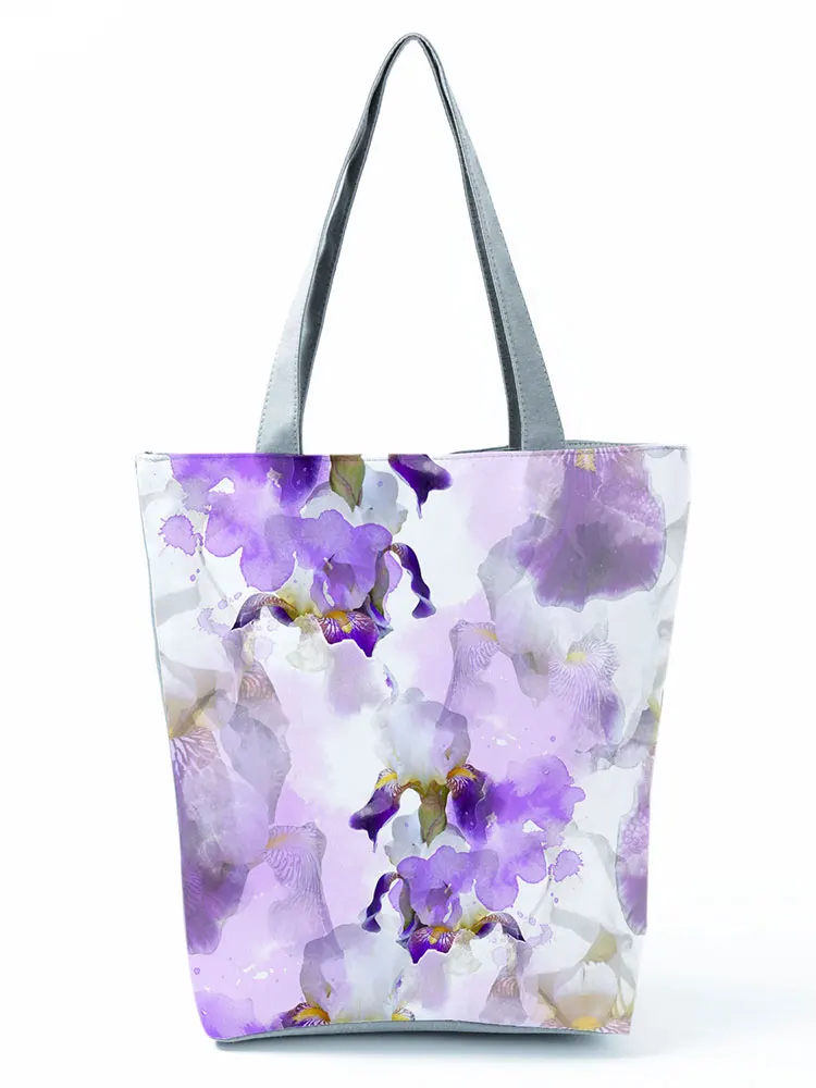 

Модная большая женская сумка сиреневого цвета, Пляжная уличная сумка с принтом, вместительная Складная Холщовая Сумка через плечо в китайском национальном стиле