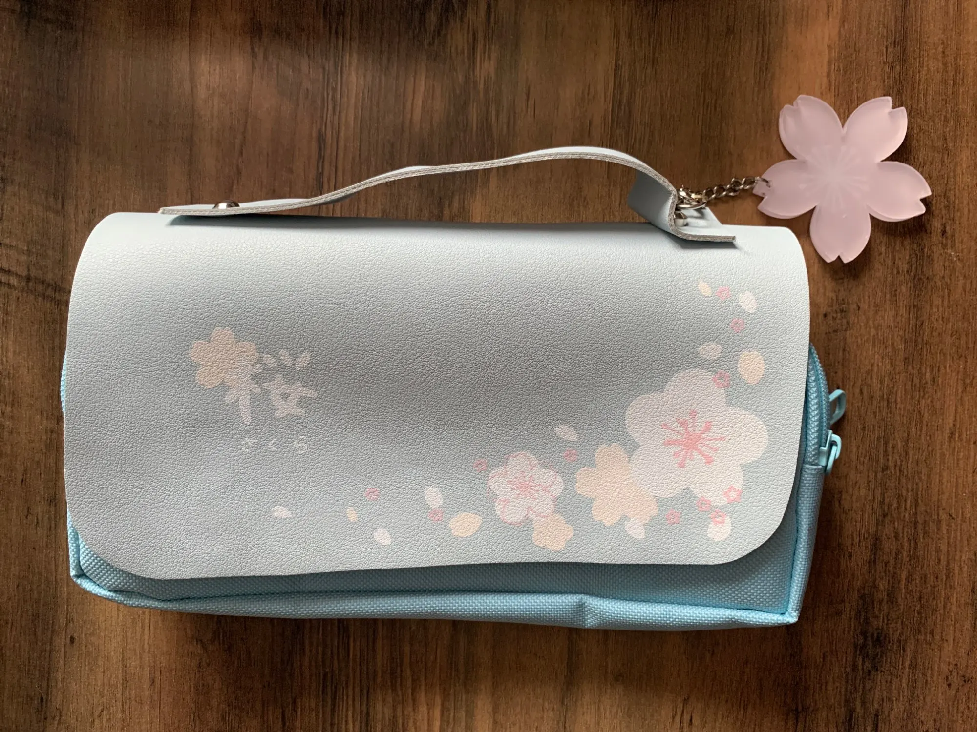 Sakura Pencil Bag PU Leather Pen Case Kawaii Stationery Pen Pouch