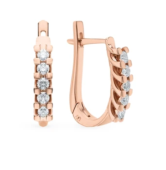 

Gold earrings with diamonds sunlight sample 585