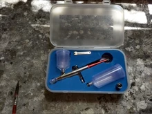 Pistola de PULVERIZACIÓN de 40CC, aerógrafo de alimentación por gravedad con doble acción, para pastel, tatuaje, pistola de pintura, aerógrafo, herramienta para uñas de 0,3mm, 20cc