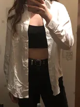 White Blouse Official-Tops Green Shirt Spring-Pocket Oversized Blusas Long-Sleeve Lizkova