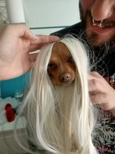 SARLA-Extensión de cabello sintético para mujer, Falso largo postizo corto y recto, sin Clip, Halo, Rubio