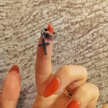 DreamBell hombres pendientes de Clip pendientes largos aretes pendientes moda Hiphop estilo Rock hipoalergénico en forma de cruz de acero de titanio Clip de oreja aretes Accesorios