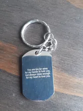 Atoztide-llavero de corazón de acero inoxidable personalizado, Color plateado, Dag, llavero de etiqueta grabado de palabras, regalo de joyería