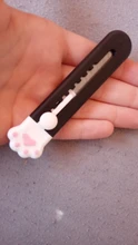 Mini cuchillo de bolsillo con Gato Kawaii, utensilio de utilidad artística, caja Express, cortador de papel, envoltorio artesanal, hoja rellenable, papelería