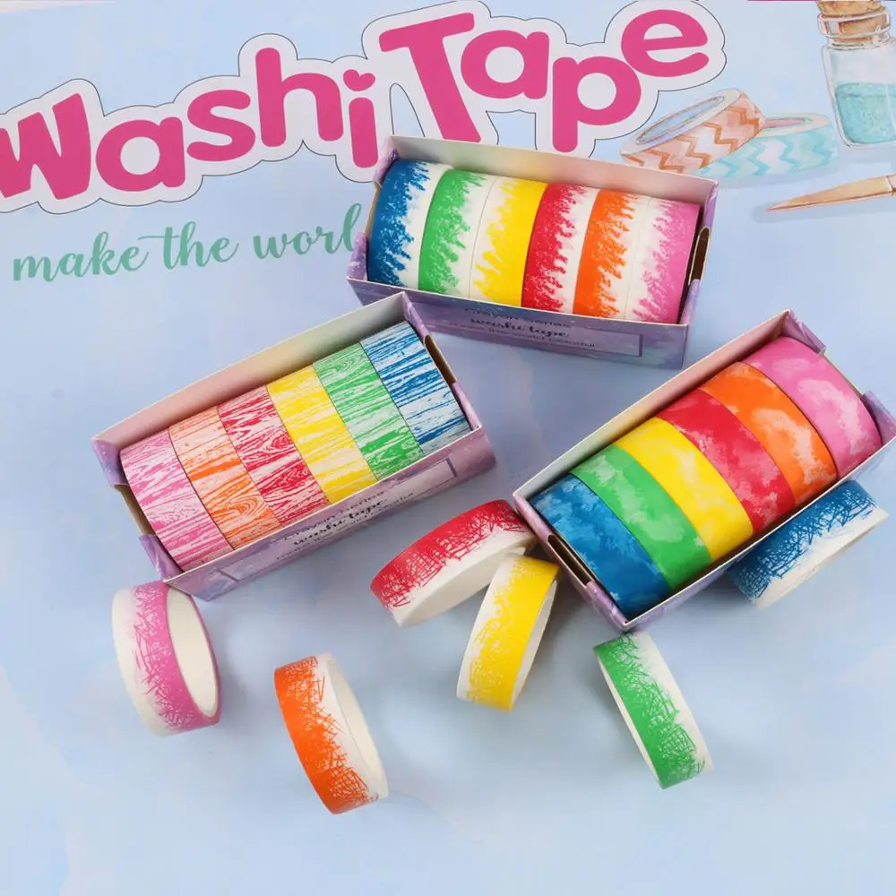 Arcobaleno Candy Color Washi Tape Diary Album Fotografico Adesivi Regalo Strumenti Di Cancelleria Decorazione Nastri Per Mascheratura