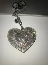 ZOSHI-Llavero borla cuero con forma de corazón, llavero con anilla para llaves, llavero de cristal de Metal, bolso con abalorio, colgante automático, regalo, precio al por mayor