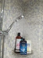 MJEBM-accesorios de baño ABS, boquilla presurizada de ducha de alta presión, ahorro de agua, lluvia, cromado, 1 ud.