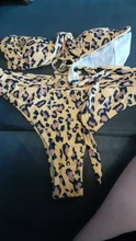 Bikini brasileño de dos piezas para mujer, traje de baño de dos piezas con estampado de leopardo, cintura alta, estilo vendaje, 2021