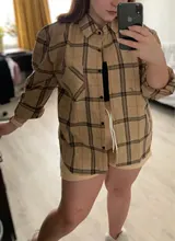 Plaid Shirts Blouses Oversized Women Top Long-Sleeve Blusas Loose Casual Cotton Ladies