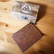 Tarjetero pequeño de cuero delgado con bolsillo para monedas para hombre y mujer, cartera pequeña de moda para tarjetas de identificación, monedero de negocios