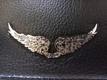 Alas decoradas bolso de un solo hombro de mujer casual moda desenfadada dos cadenas Bolsa Bandolera bolsos de cuero