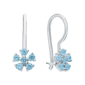

Silver earrings with cubic zirconia sunlight sample 925 test