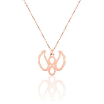 

Necklace Jewelry Hollow Angel Pendant 925 Sterling Silver Rose Gold with 43cm Chain