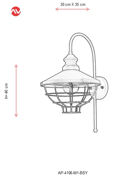 AVONNI AP-4106-M1-BSY черный окрашенный Настенный бра, E27, металл, 30x