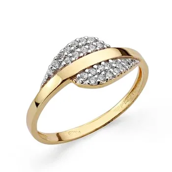 

18k solid gold ring bicolor zircons [AA0421]