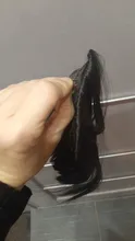 Leeons-postizo corto de pelo sintético para mujer, postizo resistente al calor, con flequillo, corto Natural, pinzas para el pelo, color negro