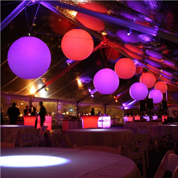 

Sayok 1m /1.5m/ 2m Inflatable LED Balloons Nylon Cloth Inflatable Hanging Colorful Balls for Pub Wedding Concert Decorations