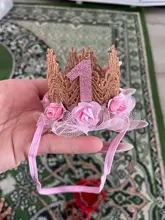 Tiara de cumpleaños para niñas recién nacidas, diadema de princesa de encaje de flores, regalos de cumpleaños