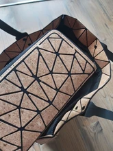 KANDRA-cartera Trifold de corcho con rombos para mujer, billetera de celosía con cremallera de diamante, monedero, tarjetero