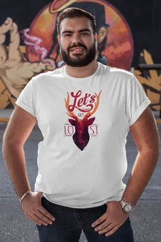 

Angemiel Wear Lets Get Lost Deer White Men 'S Cotton Big Size T-Shirt