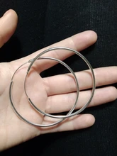 100%925-Sterling-Silver Hoop Earring Packing Circle Loop Piercing Women Simple Round