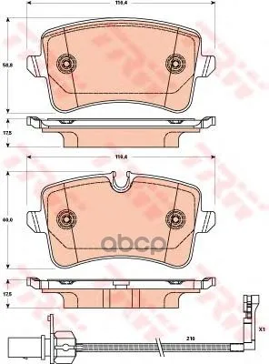 Колодки Тормозные Audi A6 11-/A7 10- Задние С Датч. Trw/Lucas Gdb1902 TRW/Lucas арт. GDB1902