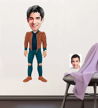 

Personalized Men 'S Caricature Of Wall Sticker (50x70cm) 12 Big Head Fun Funny Adhesive Table Gift