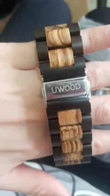 Uwood-relojes de madera para hombre, reloj de pulsera de madera de bambú, correa de madera, reloj de cuarzo, Regalo para marido, Masculino