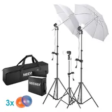Neewer photo studio guarda-chuvas de iluminação contínua kit: guarda-chuva, suporte de luz para fotografia de retrato, estúdio e filmagem de vídeo