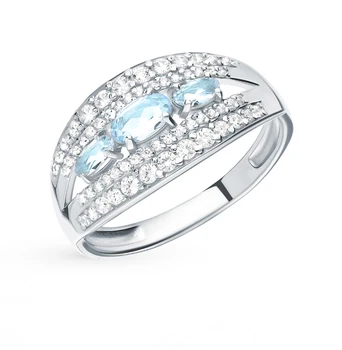 

Silver ring with Topaz and cubic zirconia sunlight sample 925