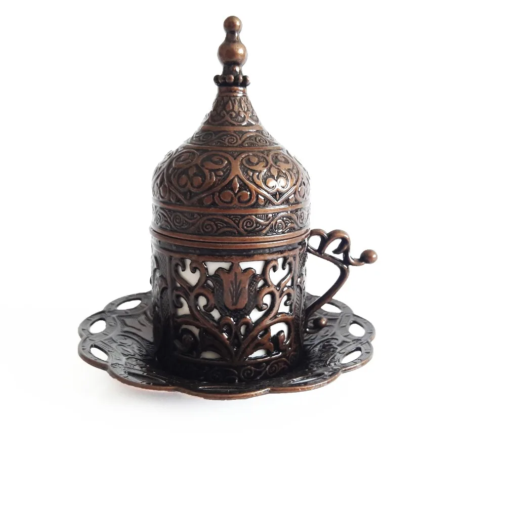 BLACK 1-Copper Turkish Coffee Cup Set-Tea Coffee Espresso Cups Set Anatolian Arabic Coffee Cups Set Ottoman Tea Sets MADE IN TURKEY