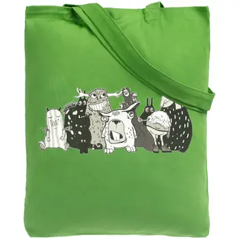 

canvas bag we Are all a little monsters, unisex, eco-friendly shoulder bag, fashion shopper, roomy tote bag, Shopper, Shopper bag, shopper cotton, , Shopping Bag (foldable & reusable&eco friendly), School Bag , Eco