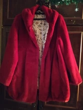 Coat Women Fluffy Jacket Faux-Fur Nerazzurri Furry Pink Black Plus-Size 6xl Hood Pleated