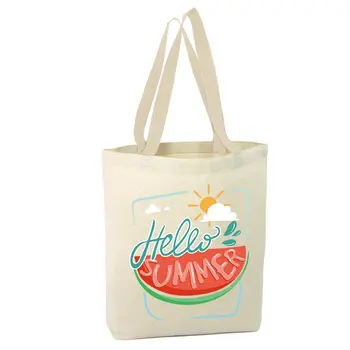 

Angemiel Bag Summer Themed Sunny Hello Sumer Written Shopping Beach Tote Bag