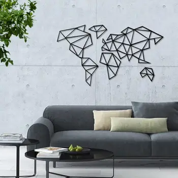 

Linewallart 5 Pieces Metal World Map Wall Art