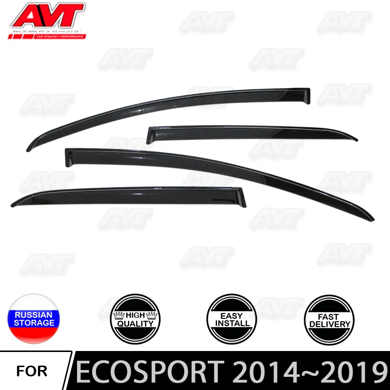 Window deflectors for Ford Ecosport 2014~2019 car styling wind deflector guard auto vent visor rain guards cover decoration | Автомобили и