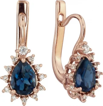 

Aloris drop earrings with Topaz and cubic zirconia in red gold