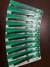 Pinzas de acero inoxidable para manicura, pinzas negras para uñas artísticas, Gel acrílico, diamantes de imitación, pinzas para recoger uñas