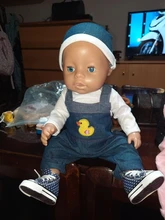 Monos y zapatos cálidos de 17 pulgadas y 43cm para bebé, ropa de muñeca para recién nacido, traje para bebé, Festival de regalo de cumpleaños