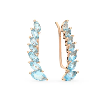 

Gold earrings with Topaz sunlight sample 585